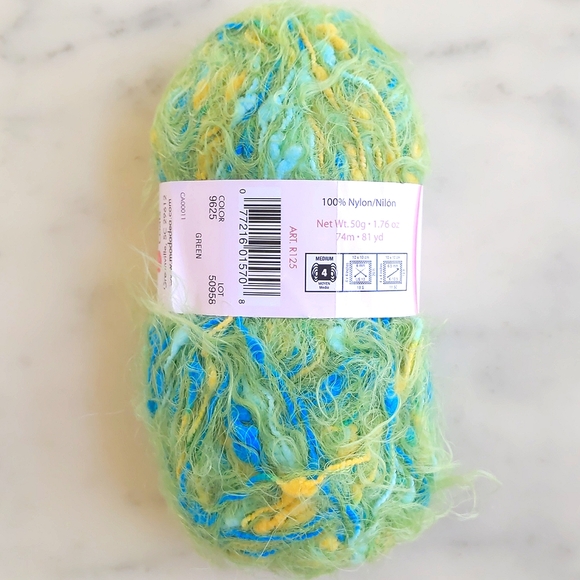 NWT.Moda Dea Cheri Lime Green, Yellow & Blue Eyelash Yarn Skein Lot 50958. 7pcs. - Picture 3 of 5